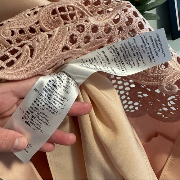 NWT Stella McCartney Pink Cotton Silk Lace Embroidered Shift Mini Dress 42 M - Picture 10 of 16